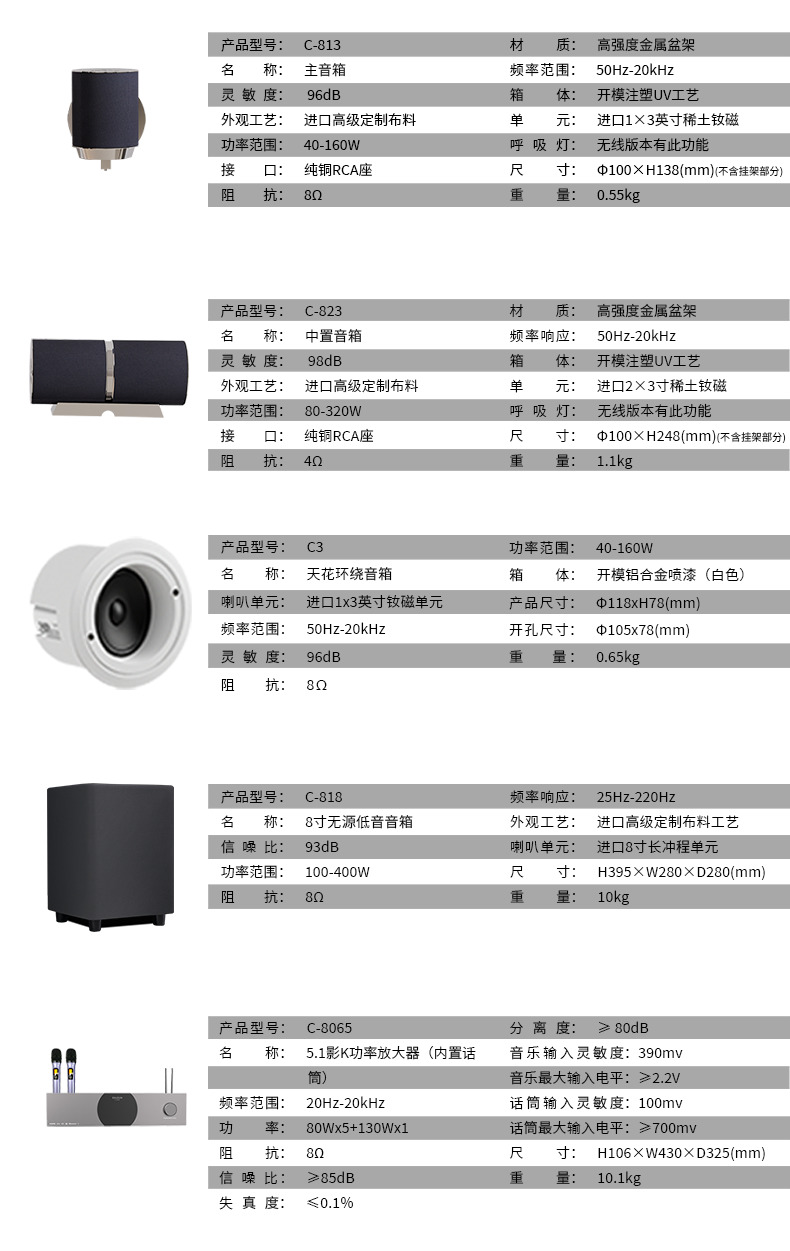臻爱天空套餐5.1客厅影K影院